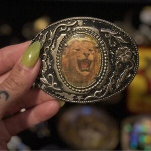 Vintage Lion Belt Buckle